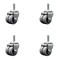 Service Caster Low Profile Thermoplastic 2'' Dual Wheel 1/2'' Threaded Stem Caster Set, 4PK SCC-DWTS04S21316-TPRS-121315-4 - alternate 1